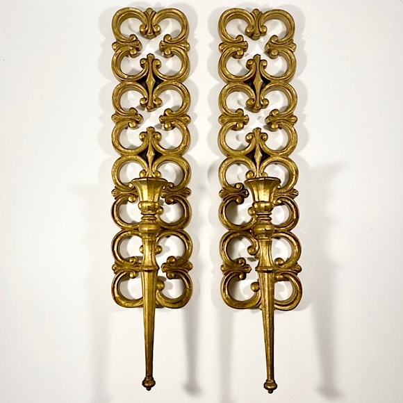 Pair of vintage 1967 Syroco sconces